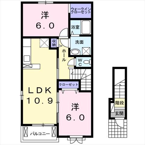 NEXT CENTURY(2LDK/2階)の間取り写真