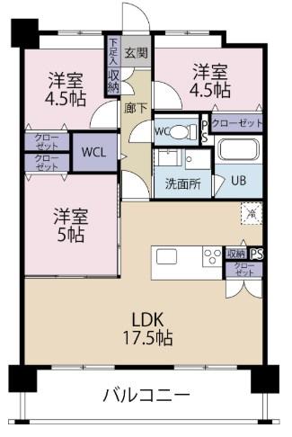 AIRPORT HAKATA WARD(3LDK/2階)の間取り写真