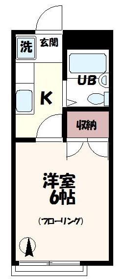 12クレイドル(1K/1階)の間取り写真