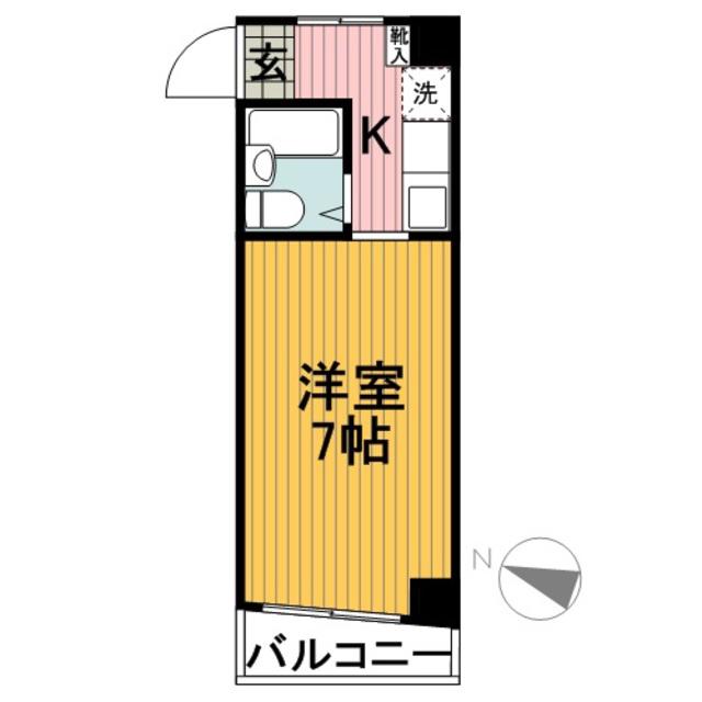 櫛田ビル(ワンルーム/5階)の間取り写真