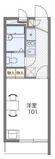 レオパレスBRIGHT(1K/1階)の間取り写真