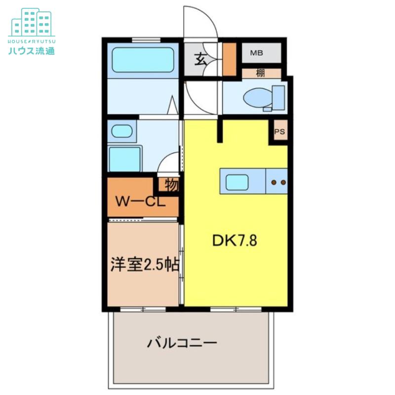 フロンティアききつIII(1DK/9階)の間取り写真