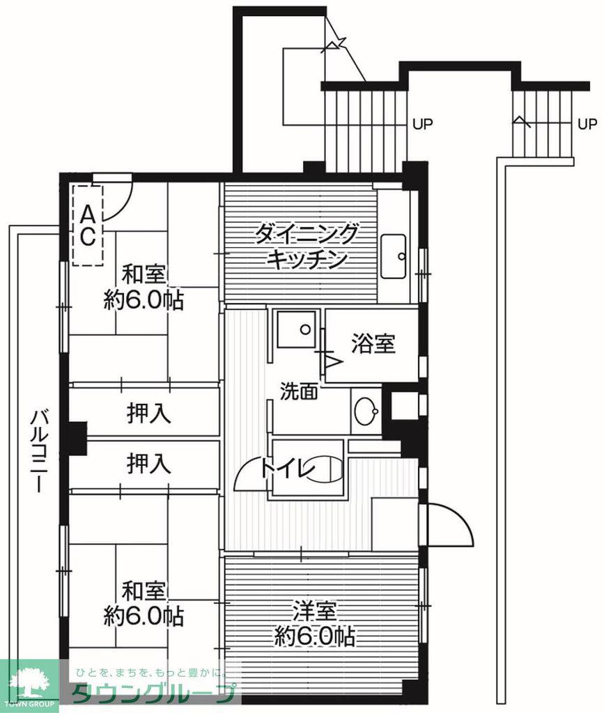 ビレッジハウス千種4号棟(3DK/2階)の間取り写真