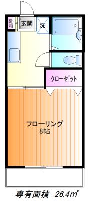 前田荘(1K/2階)の間取り写真