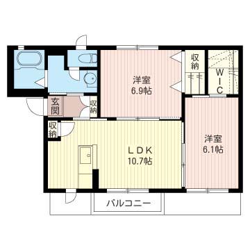 エテルノコートIII(2LDK/2階)の間取り写真
