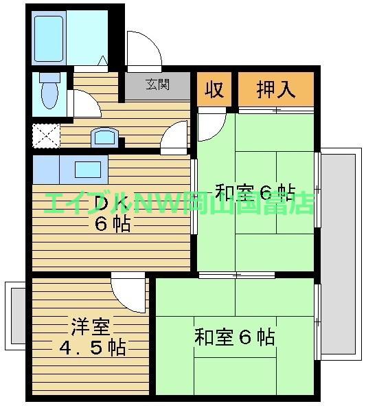 フレグランス片山A(3DK/2階)の間取り写真