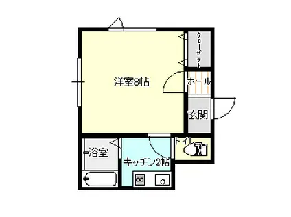 サニープレイス(1K/1階)の間取り写真