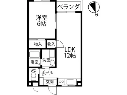クレインビル3(1LDK/2階)の間取り写真