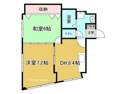 アーク青柳(2DK/2階)の間取り写真