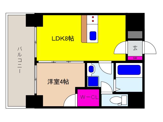 ブエナビスタ神戸イースト(1LDK/3階)の間取り写真