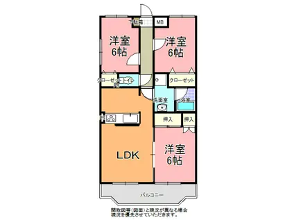 アルカディア(3LDK/5階)の間取り写真