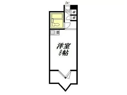 栄マンションS棟712(ワンルーム/7階)の間取り写真