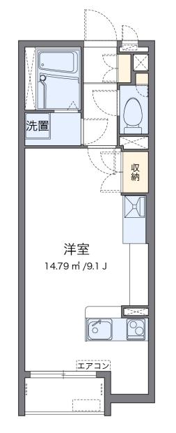 グランドソレーユII(ワンルーム/1階)の間取り写真