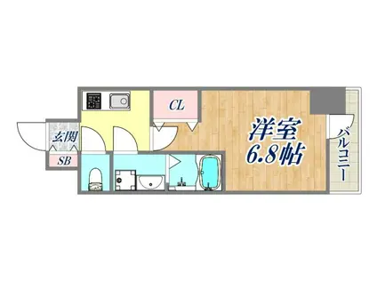 レーヴメゾン尼崎昭和通(1K/5階)の間取り写真