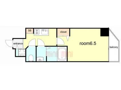 スワンズシティ神戸ウエスト(1K/14階)の間取り写真