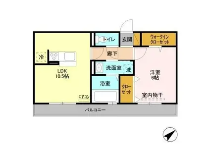 シャインハイツIIIII II(1LDK/2階)の間取り写真