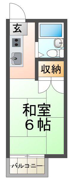 LEEハイム(ワンルーム/2階)の間取り写真