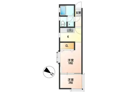 メゾン・ド・K-I(2K/1階)の間取り写真