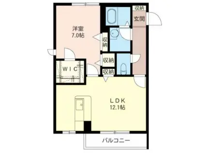 新ゆりの森(1LDK/1階)の間取り写真