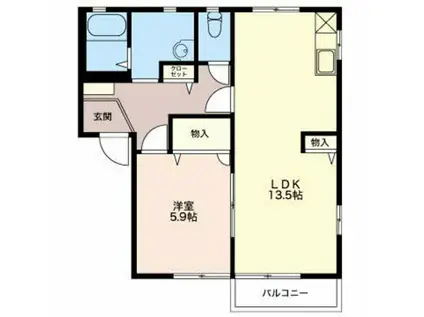 グランドソレイユ(1LDK/2階)の間取り写真