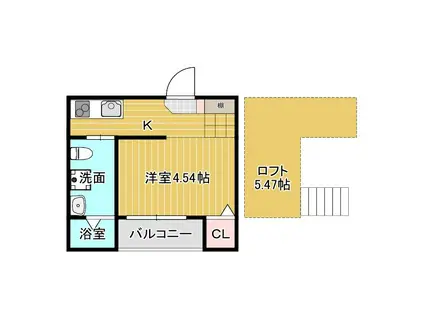 GROWTH(1K/1階)の間取り写真