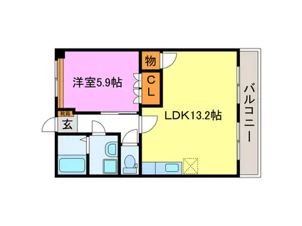 FOURSEASON(1LDK/1階)の間取り写真