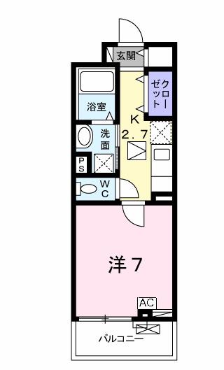 MARCHE II(1K/1階)の間取り写真
