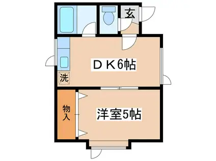 メゾンド千田C(1DK/2階)の間取り写真