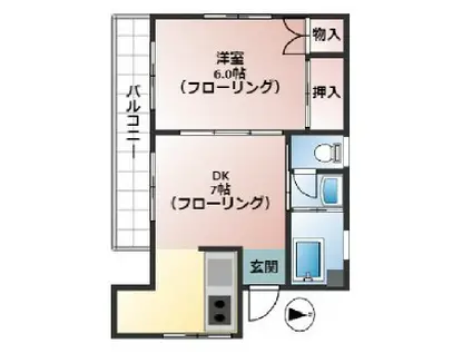 ウィーズ板宿(1DK/3階)の間取り写真