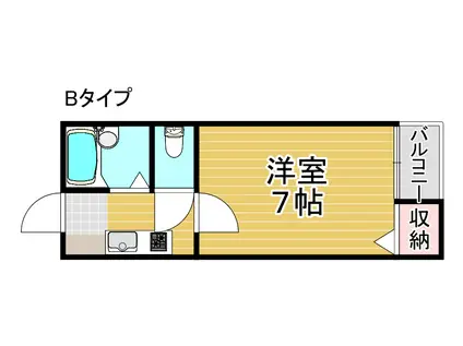 ブルーメイト(1K/2階)の間取り写真