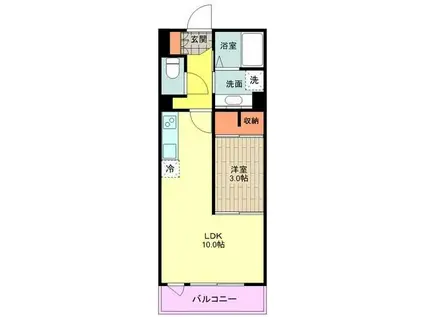 フォンティーヌ柏(1LDK/1階)の間取り写真