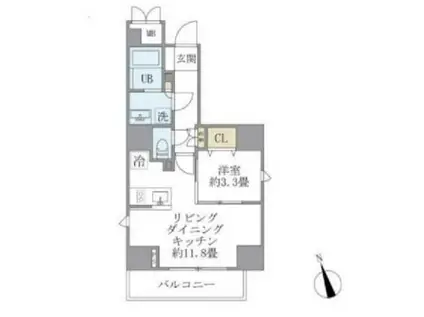 LA PERLA YOTSUYA(1LDK/1階)の間取り写真