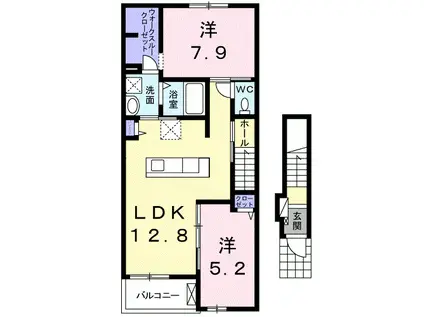 フォルシュ・ヴェーラIID(2LDK/2階)の間取り写真