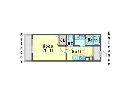 ARPEGGIO東須磨(1K/3階)の間取り写真