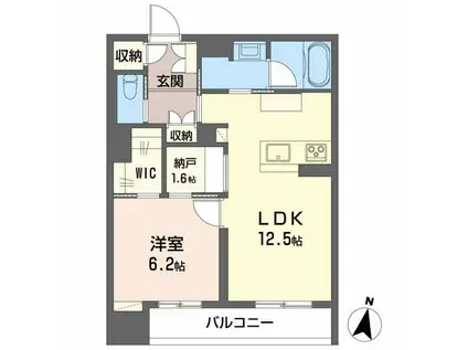 LUANA KAMISUGI(1LDK/1階)の間取り写真