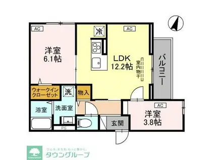 ノーブルパレス上木崎(2LDK/3階)の間取り写真