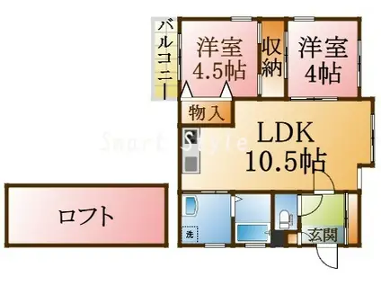 BELLTREE平和台(2LDK/3階)の間取り写真