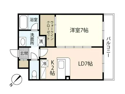 オリオリシティV(1LDK/1階)の間取り写真