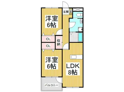 MK48(2LDK/5階)の間取り写真