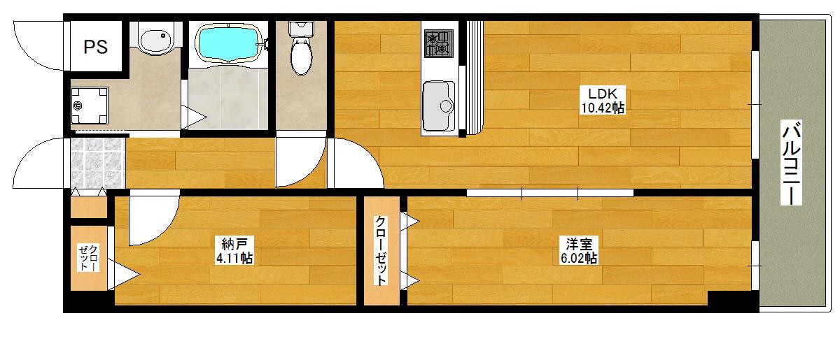 アーバンパーク新大阪(1SLDK/5階)の間取り写真