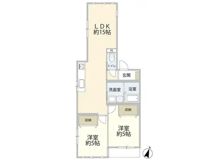 AILIビル(2LDK/1階)の間取り写真