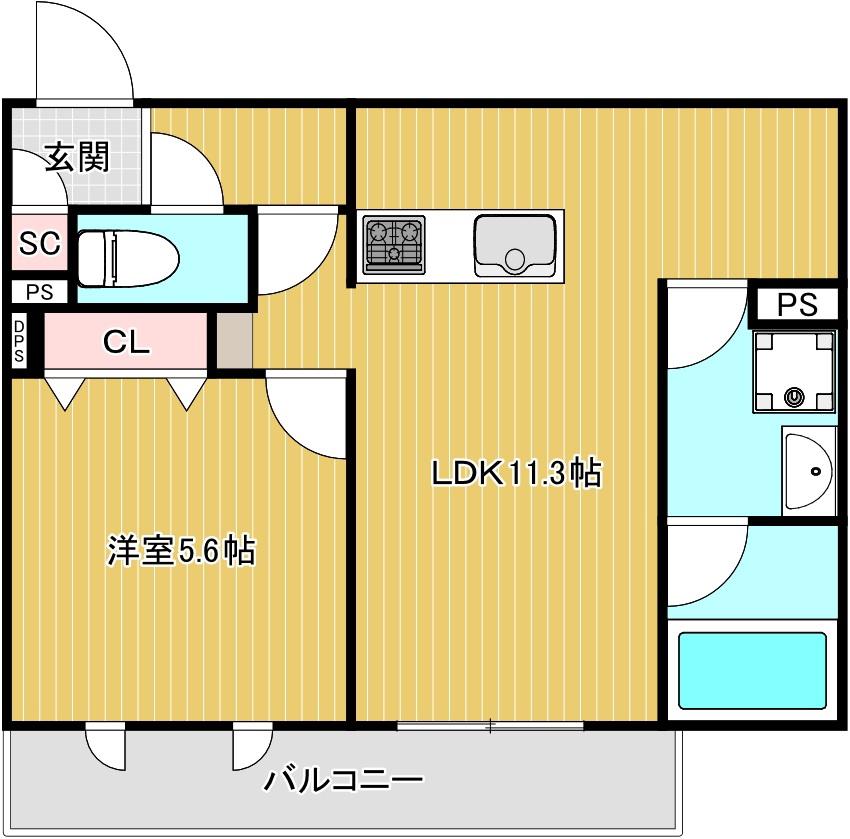 ヴェルデ(1LDK/2階)の間取り写真