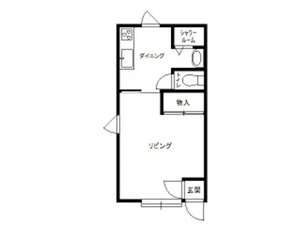 ルーブル14(1DK/2階)の間取り写真