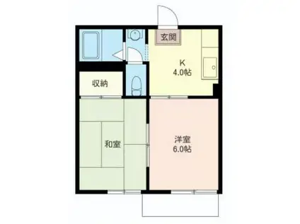 リヴェール高砂(2K/2階)の間取り写真