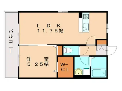 リシェスジュンA(1LDK/1階)の間取り写真