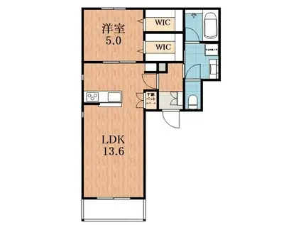 MAISON DE CHATON ABENO(1LDK/3階)の間取り写真