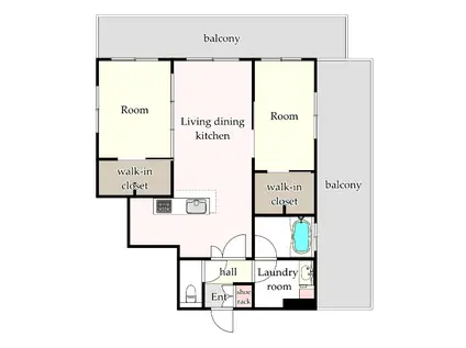 ロイヤルガーデン博多ANEX(2LDK/1階)の間取り写真