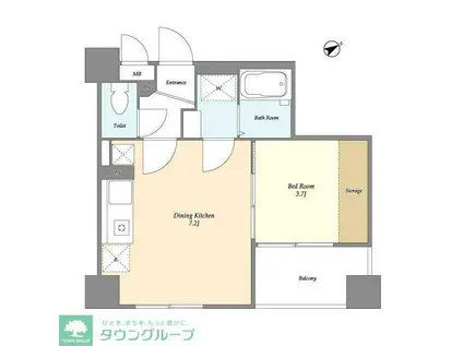 ISM東中野(1DK/2階)の間取り写真