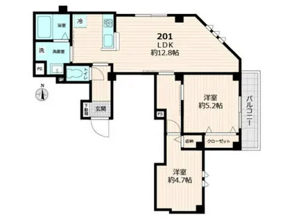 グレース(2LDK/2階)の間取り写真