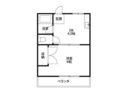 シティハイム中林(1DK/2階)の間取り写真